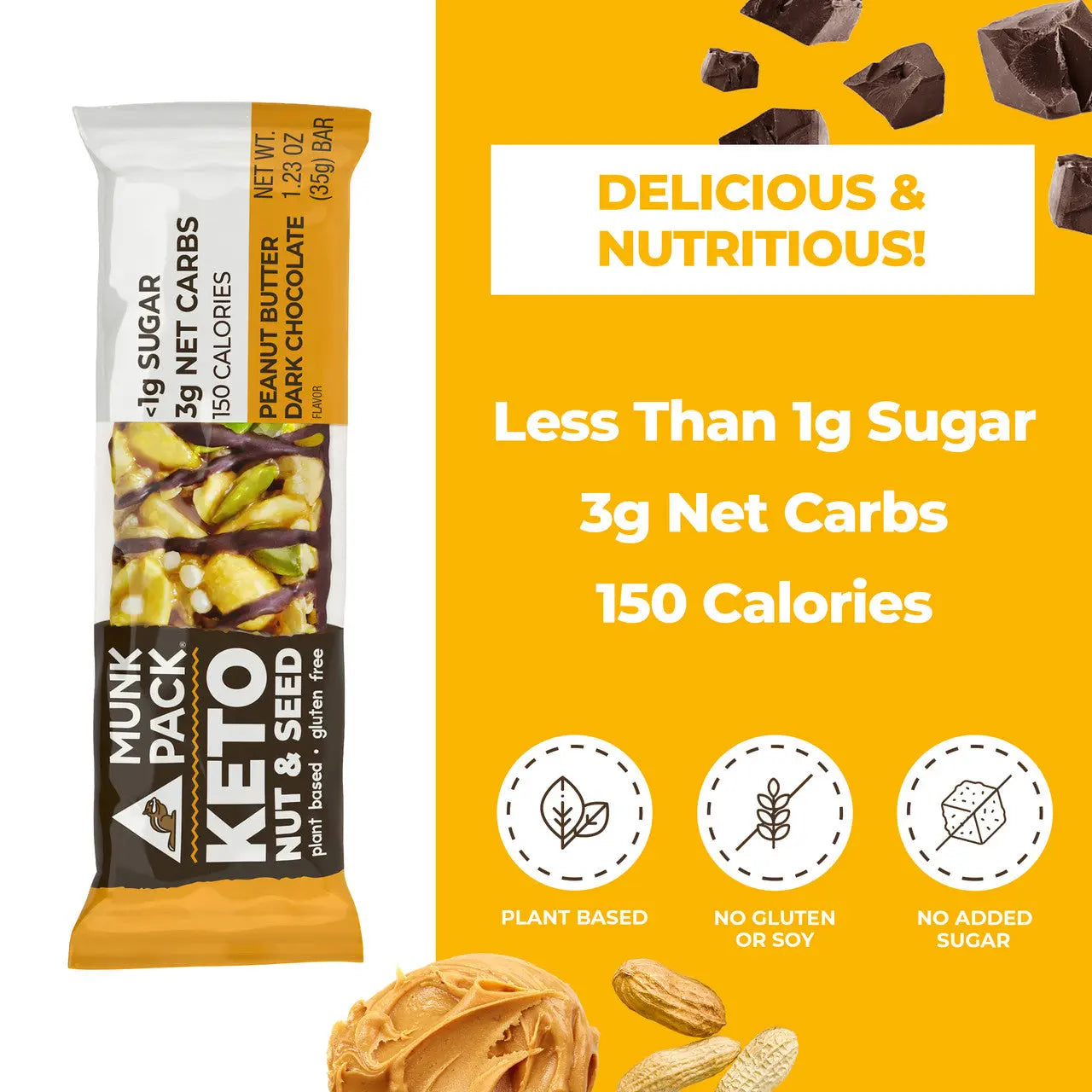 MUNK KETO PBTR DK CHOC ( 6 X 4 PACK ) Camelots Nutrition