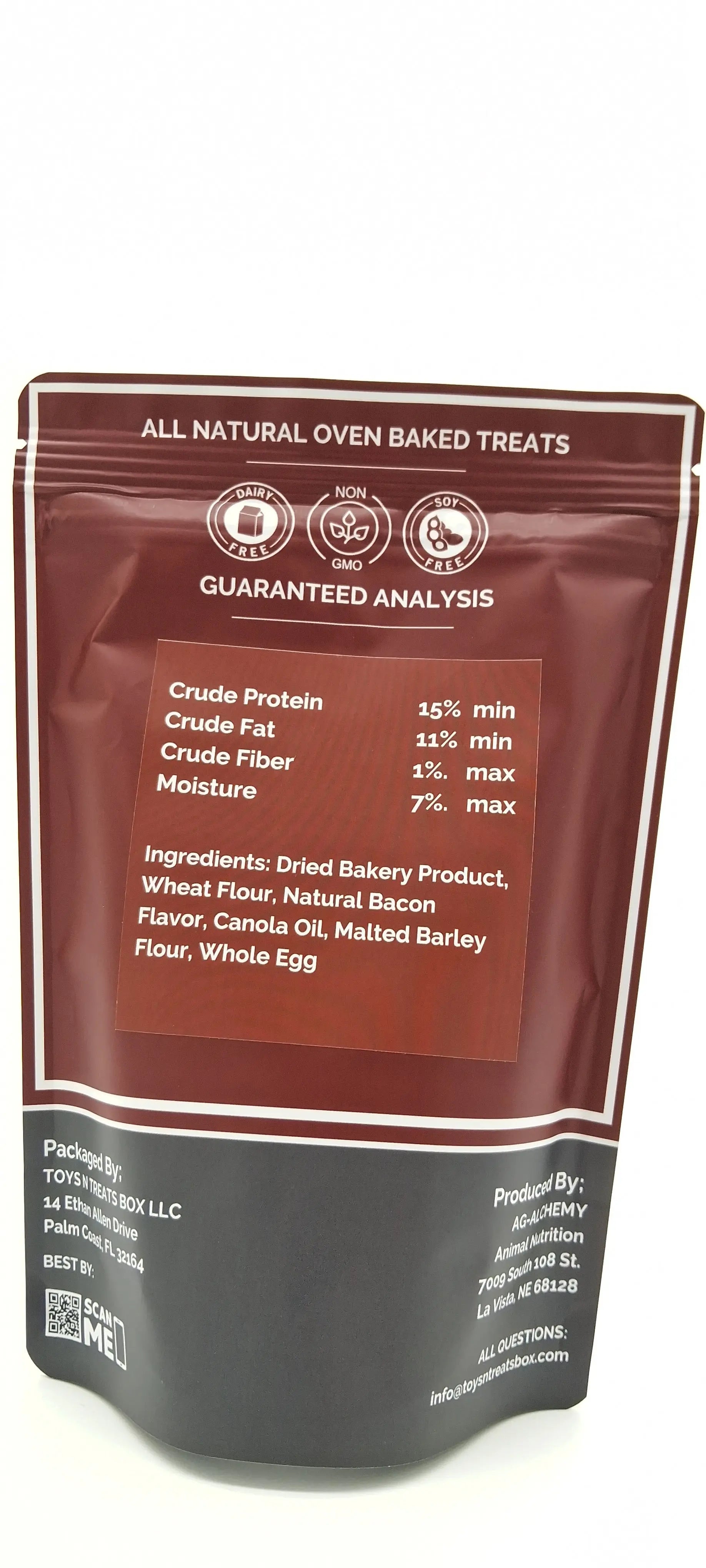 Bacon Bones Dog Treats - All Natural Oven Baked Toys N Treats Box