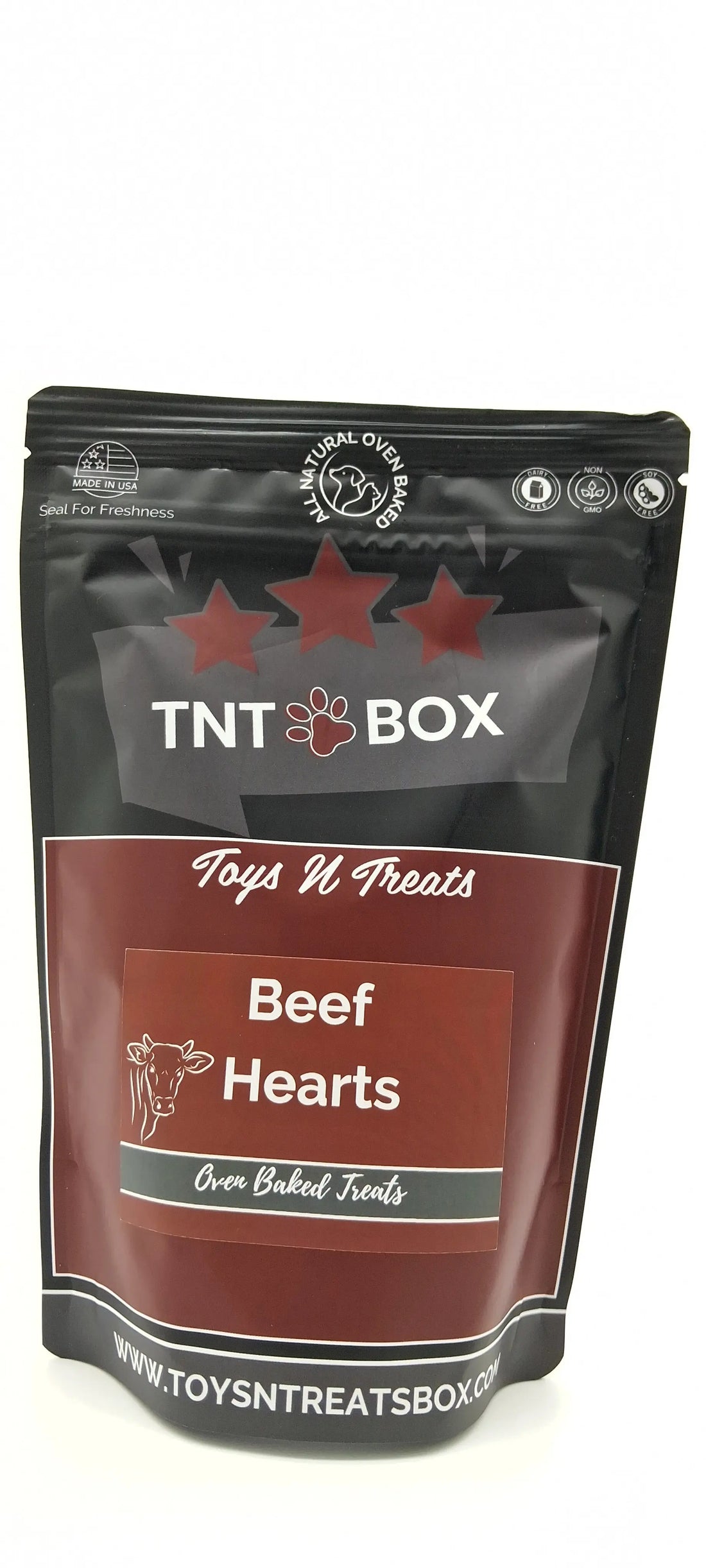 Digestive Health Beef Heart Dog Treats - All Natural Oven Baked Toys N Treats Box