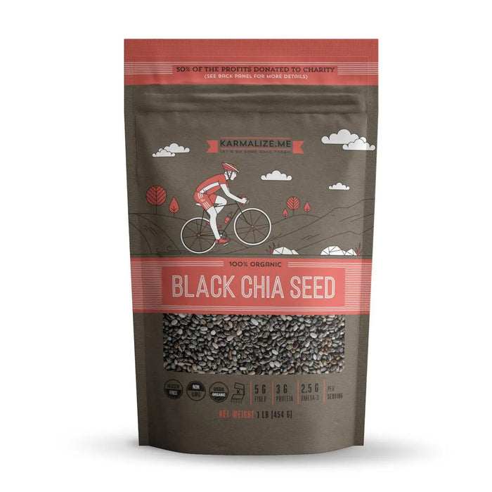 100% Organic Black Chia Seeds - 1lb Karmalize.Me