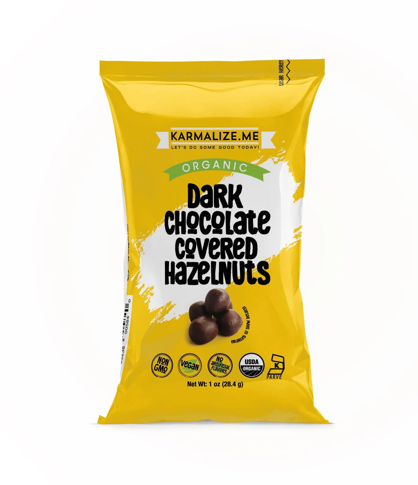 1 oz. Organic Vegan Dark Chocolate Covered Hazelnuts - Pack of 6 Karmalize.Me