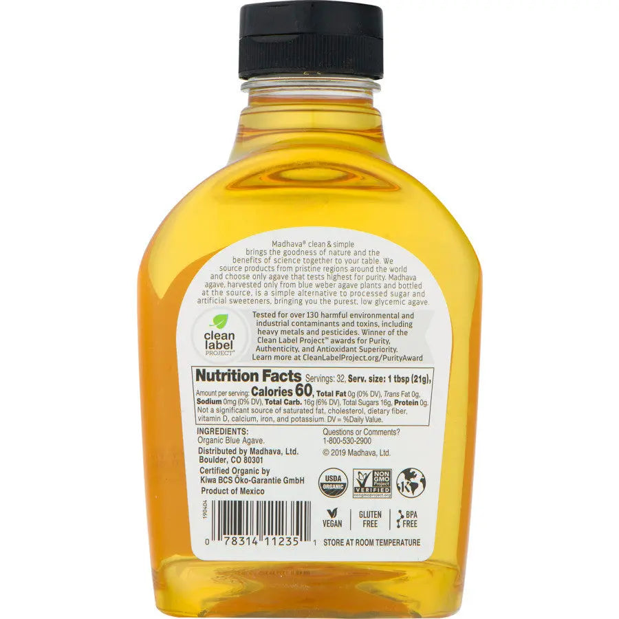 Madhava Agave Nectar Light (6x23.5Oz) Camelots Nutrition